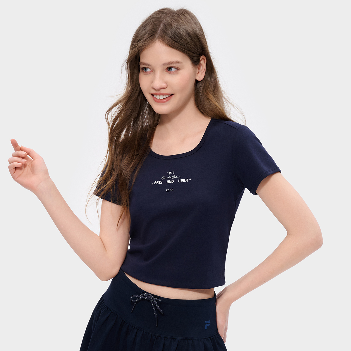 FILA WOMEN'S FUSIONEER Knitted Short Sleeve Top