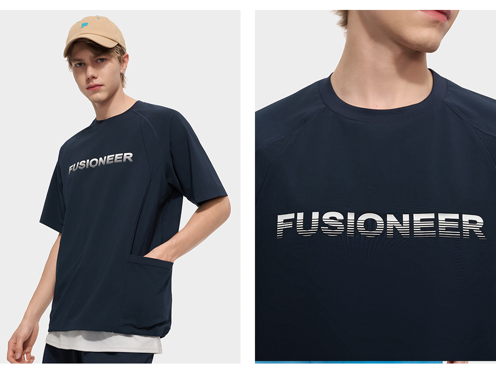 FILA FUSION  FUSION LIFE FUSIONEER DOWNTOWN DRIFT Men Short Sleeve T-shirt (Blue / Green)