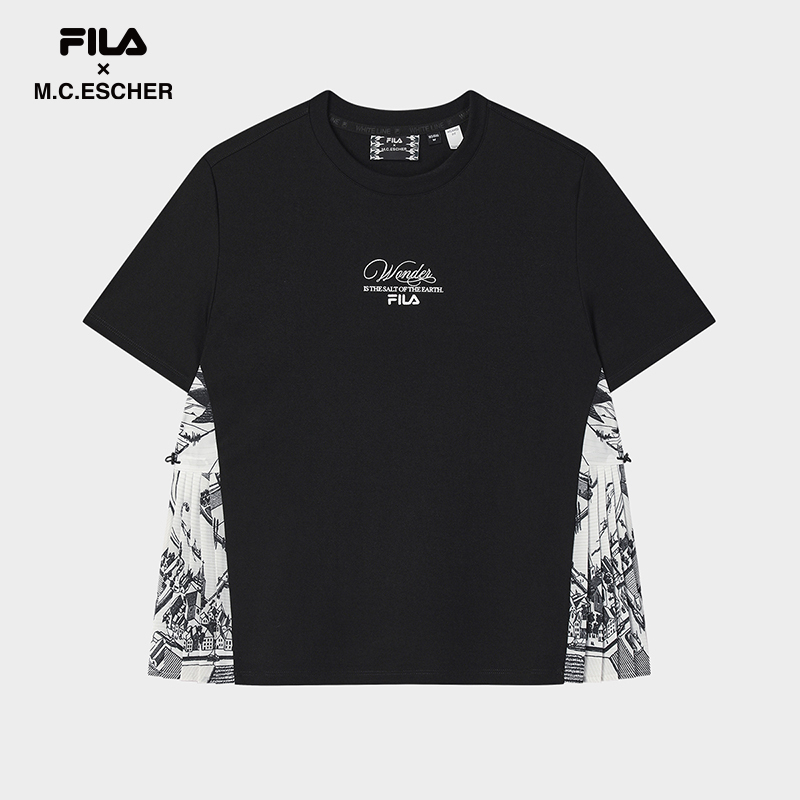 FILA CORE LIFESTYLE HERITAGE FILA X M.C.ESCHER Women Short Sleeve T-shirt (Black / White)