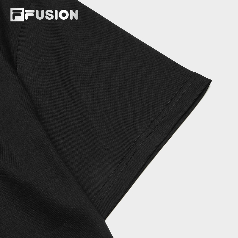 FILA FUSION BASKETBALL INLINE UNIFORM Men's Short Sleeve T-shirt (Black / White / Khaki - Cotton)