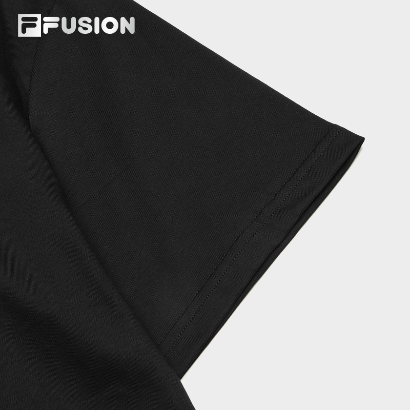 FILA FUSION BASKETBALL INLINE UNIFORM Men's Short Sleeve T-shirt (Black / White / Khaki - Cotton)