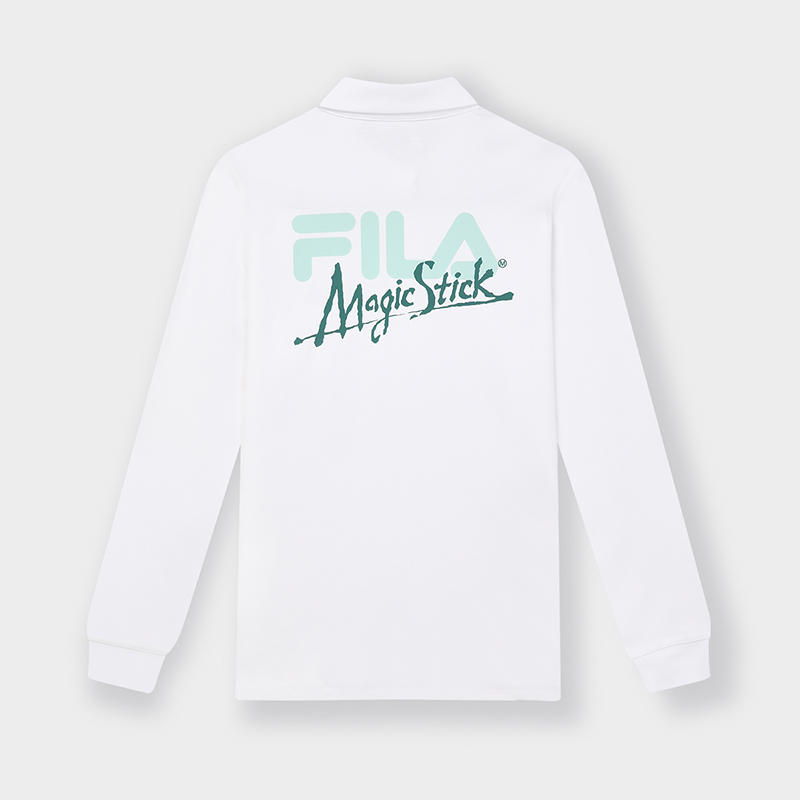 FILA CORE Women's MAGIC STICK WHITE LINE ORIGINALE Long Sleeve Polo in White
