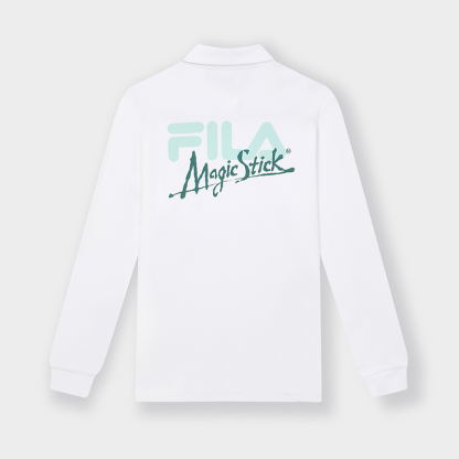 FILA CORE Women's MAGIC STICK WHITE LINE ORIGINALE Long Sleeve Polo in White