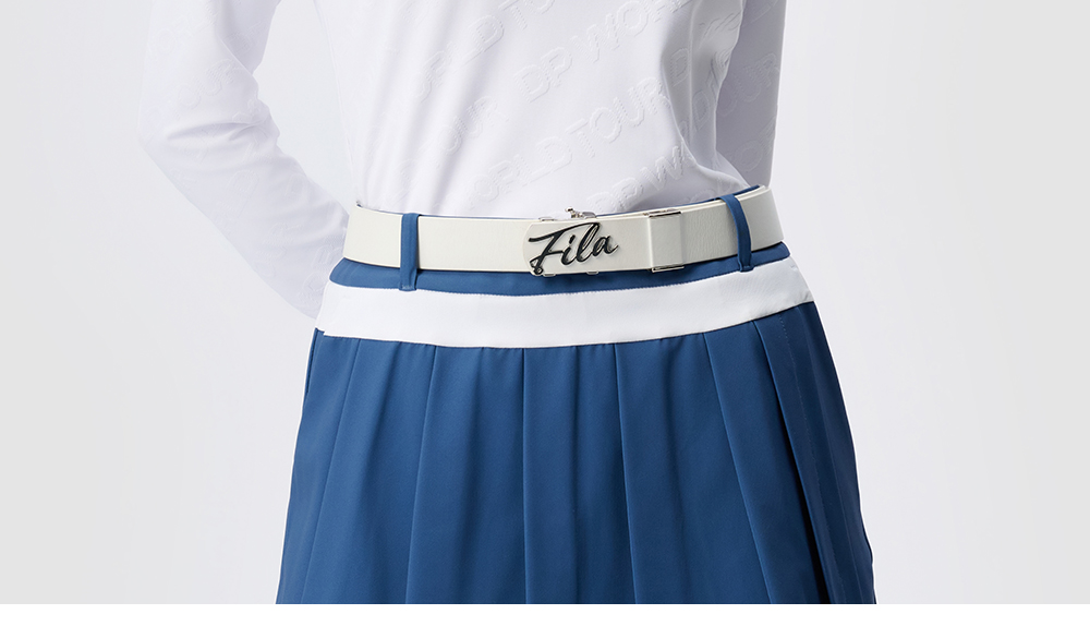 FILA CORE ATHLETICS GOLF DP WORLD TOUR MONOGRAM STRIPE Women Sweatshirt (White)
