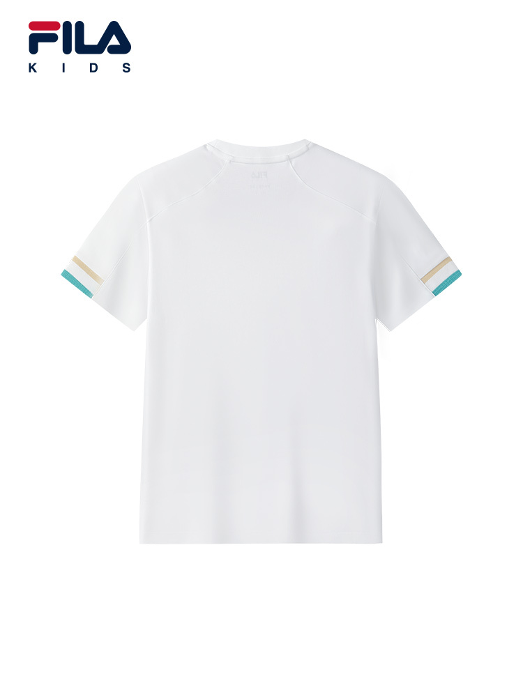 (130 - 170cm) FILA KIDS WHITE LINE Boys Short Sleeve T-Shirt in White