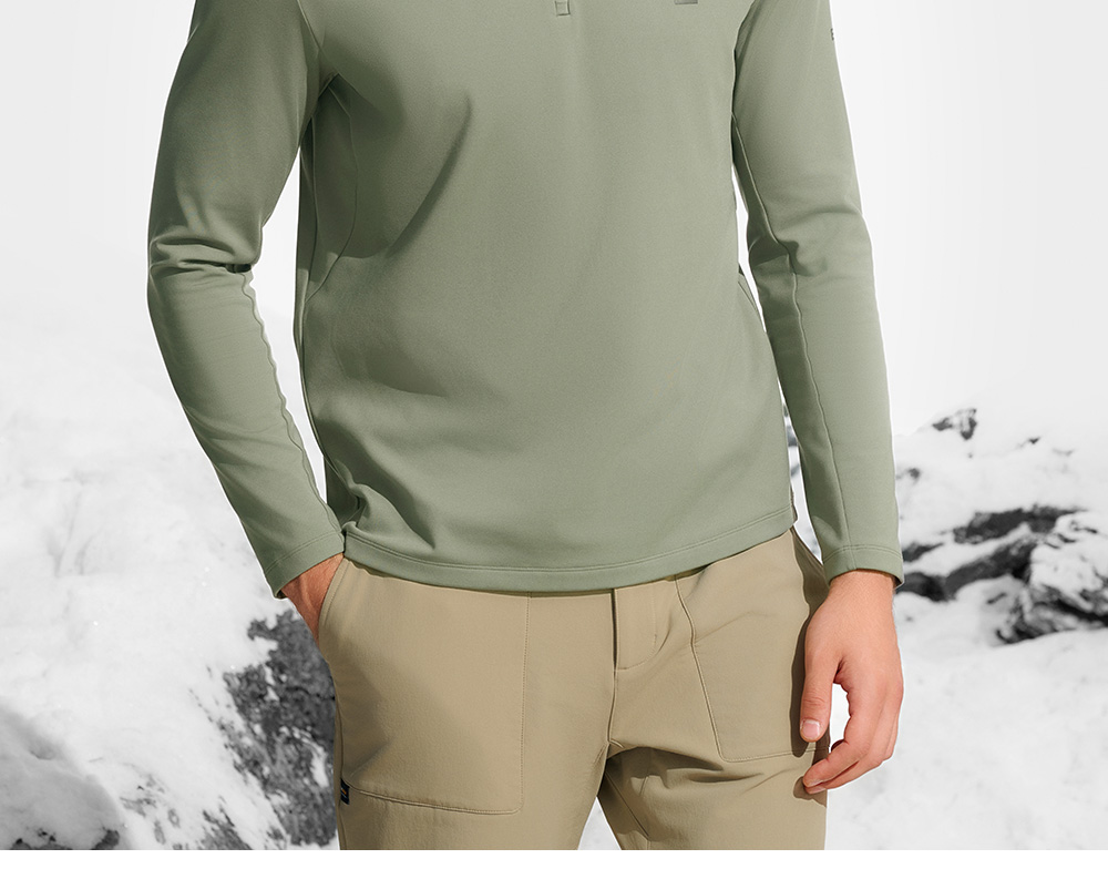 FILA CORE ATHLETICS EXPLORE X BBC EARTH PATHWAYS OF WONDER Men Long Sleeve Top (Beige / Black / Olive Green)