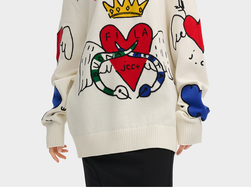 FILA CORE LIFESTYLE ORIGINALE FILA SOPHEY Women Knit Sweater (White)