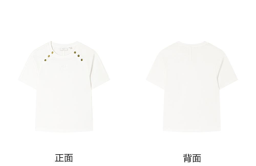FILA CORE LIFESTYLE MILANO LUXURY CAFFE / FLAT WHITE Women Short Sleeves T-Shirt (Black / White)