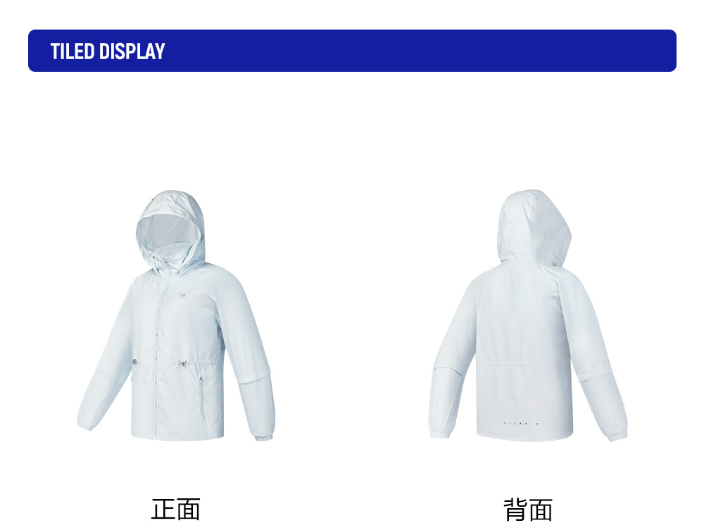 FILA CORE ATHLETICS FITNESS Women Woven Jacket (Light Blue Full Print)