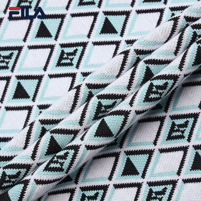 FILA CORE WHITE LINE EMERALD Women's Knit Top in Full Print
