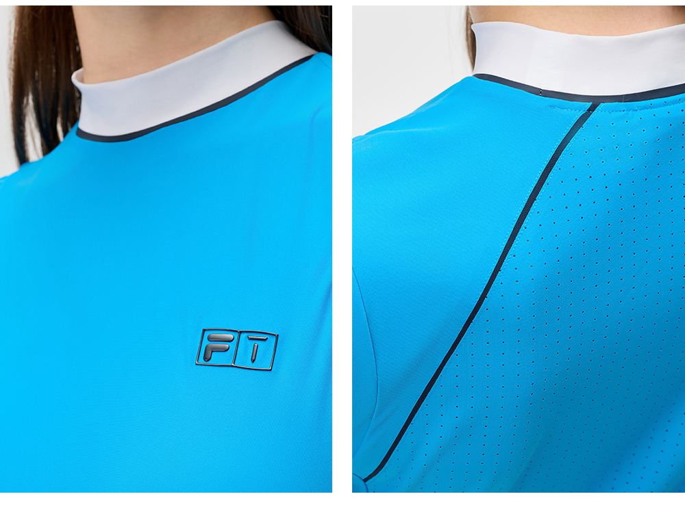 FILA CORE ATHLETICS GOLF (DP WORLD TOUR) Women Short Sleeve T-shirt (Blue)