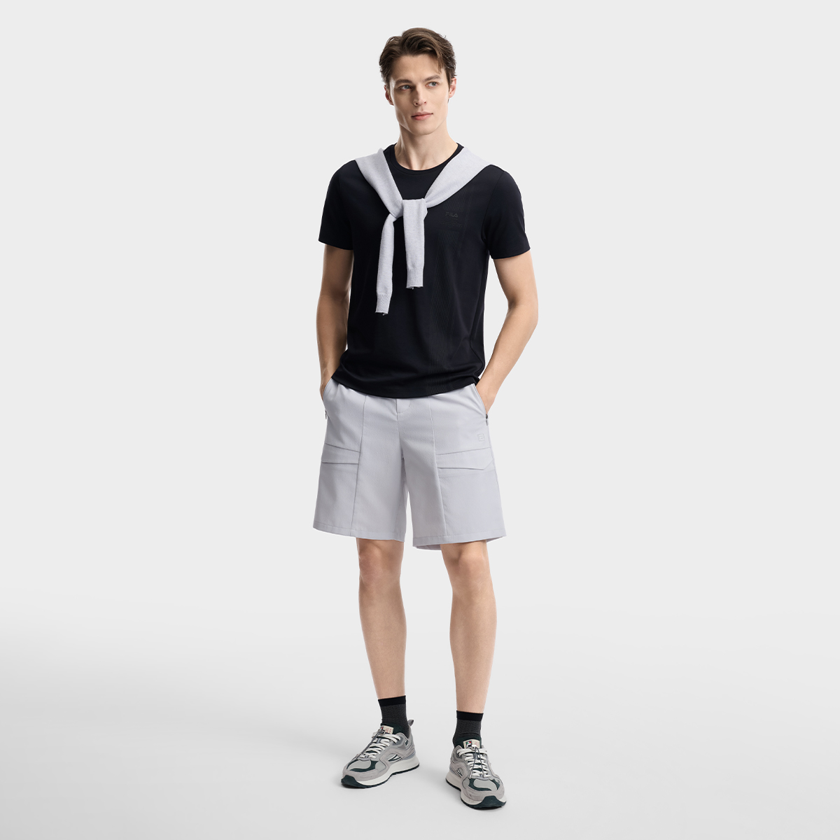 FILA MEN'S WHITE Knitted Short Sleeve Top
