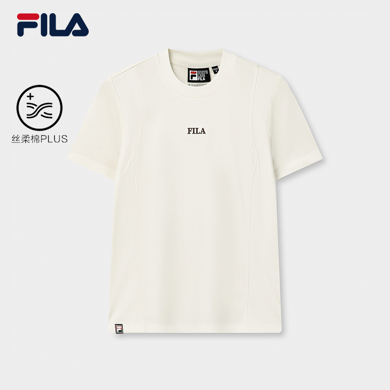 FILA CORE Women ORIGINALE Knitted Short Sleeve Top IVORY