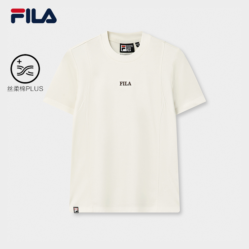FILA CORE Women ORIGINALE Knitted Short Sleeve Top IVORY