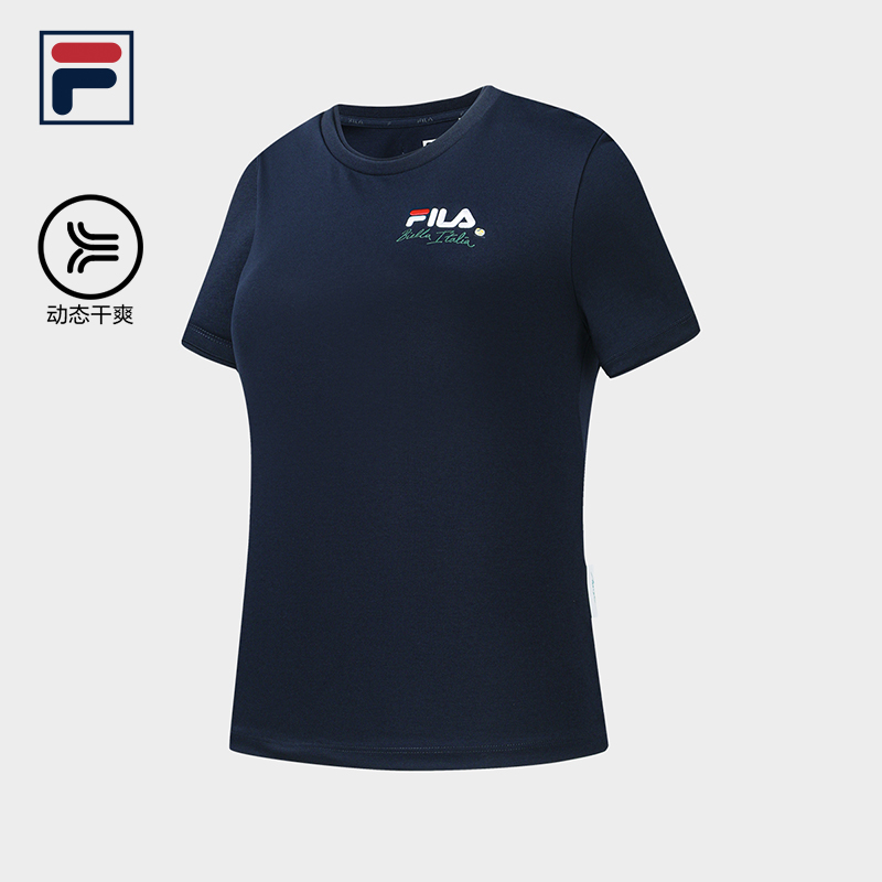 FILA CORE Women's TENNIS ATHLETICS Short Sleeve Top in Dark Blue