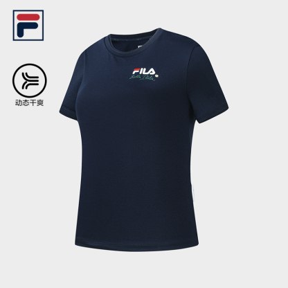 FILA CORE Women's TENNIS ATHLETICS Short Sleeve Top in Dark Blue