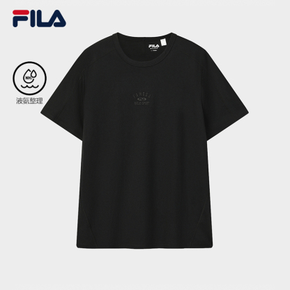 FILA CORE Men MILANO Knitted Short Sleeve Top BLACK