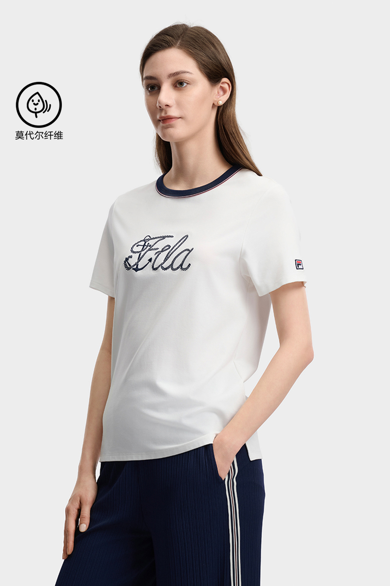 FILA WOMEN'S HERITAGE Knitted Short Sleeve Top
