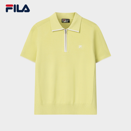 FILA CORE Women WHITE Knitted Top LIGHT GREEN