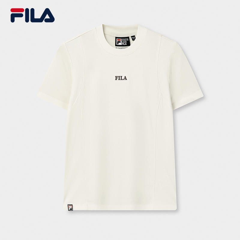 FILA CORE Women ORIGINALE Knitted Short Sleeve Top IVORY
