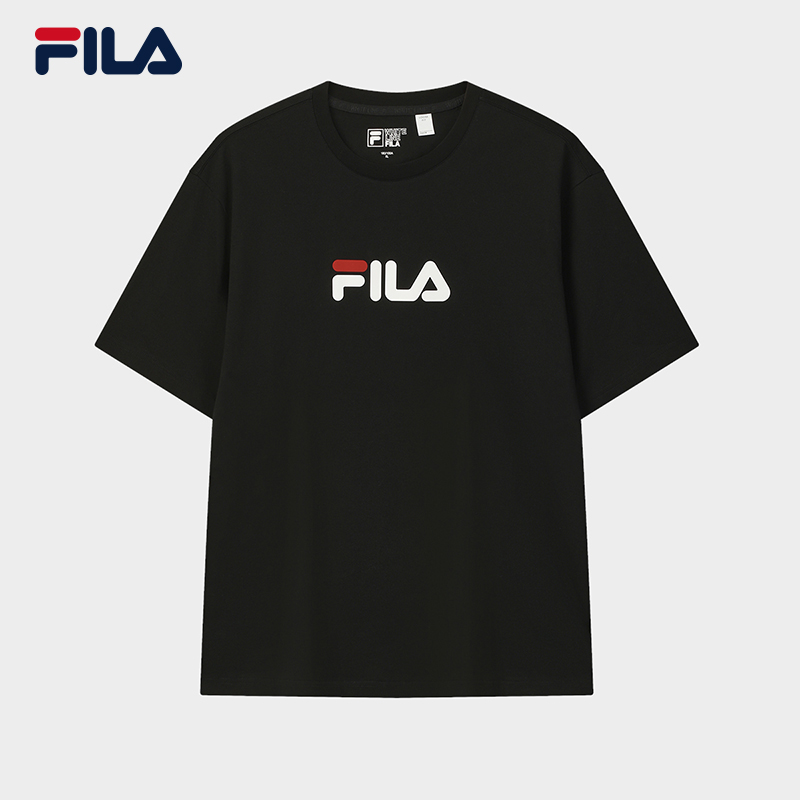 FILA CORE Men ORIGINALE Knitted Short Sleeve Top BLACK