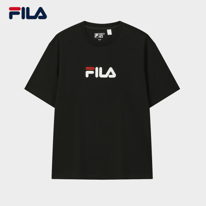 FILA CORE Men ORIGINALE Knitted Short Sleeve Top BLACK