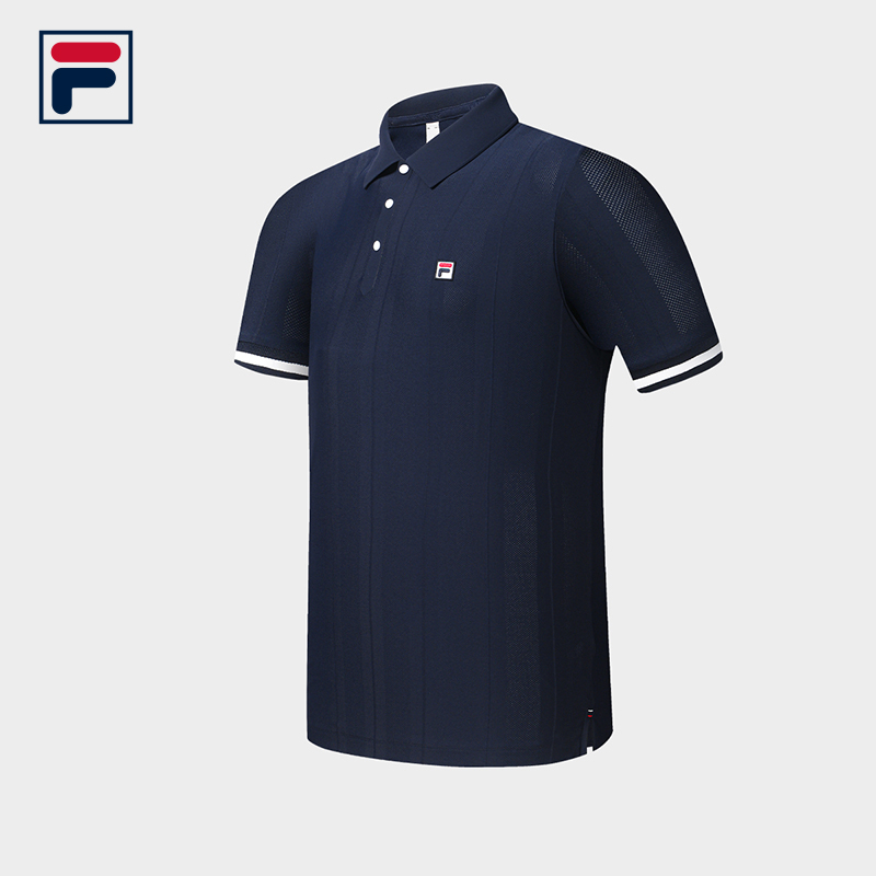 FILA CORE Men's TENNIS Short Sleeve Polo in Dark Blue