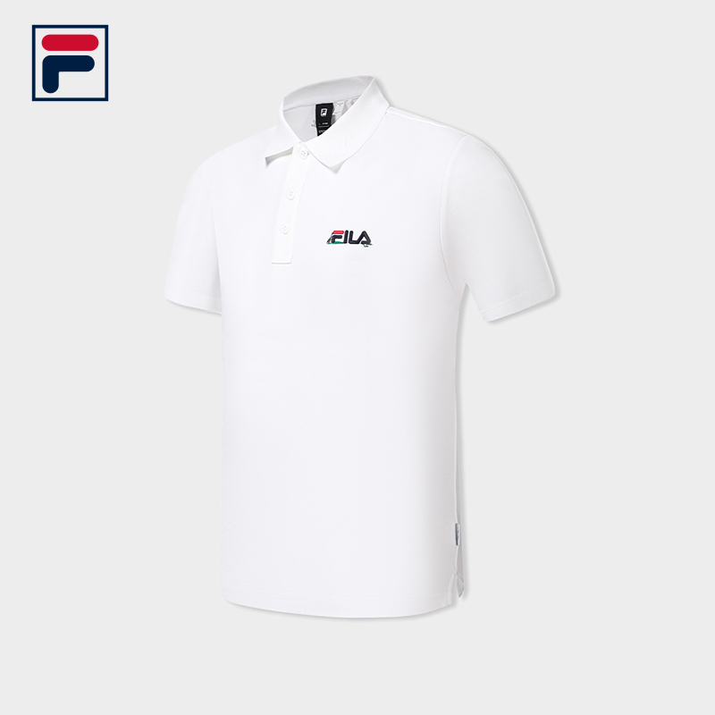 FILA CORE Men's TENNIS Short Sleeve Polo in White