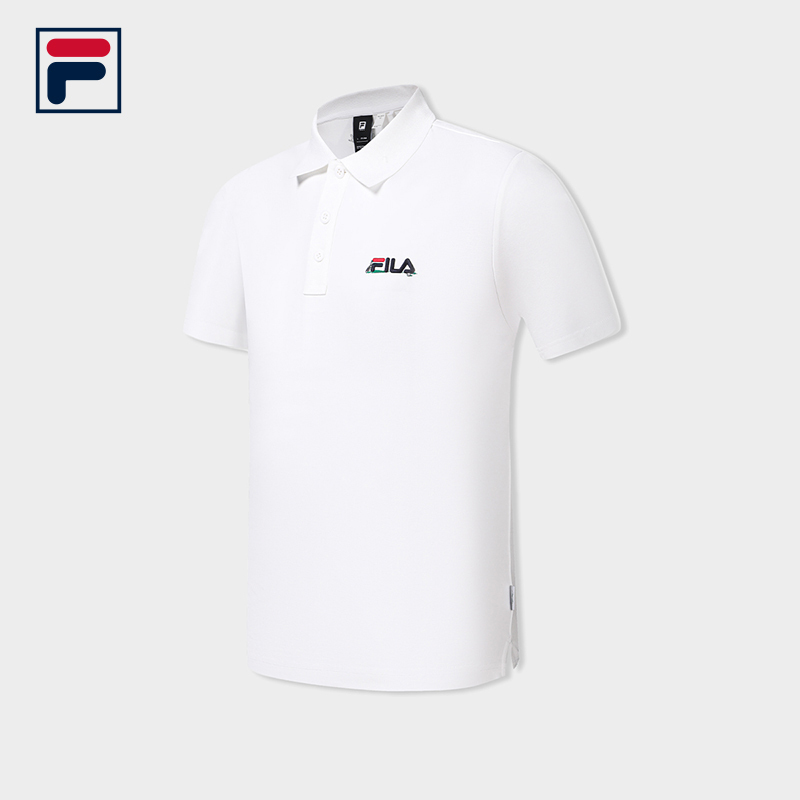 FILA CORE Men's TENNIS Short Sleeve Polo in White