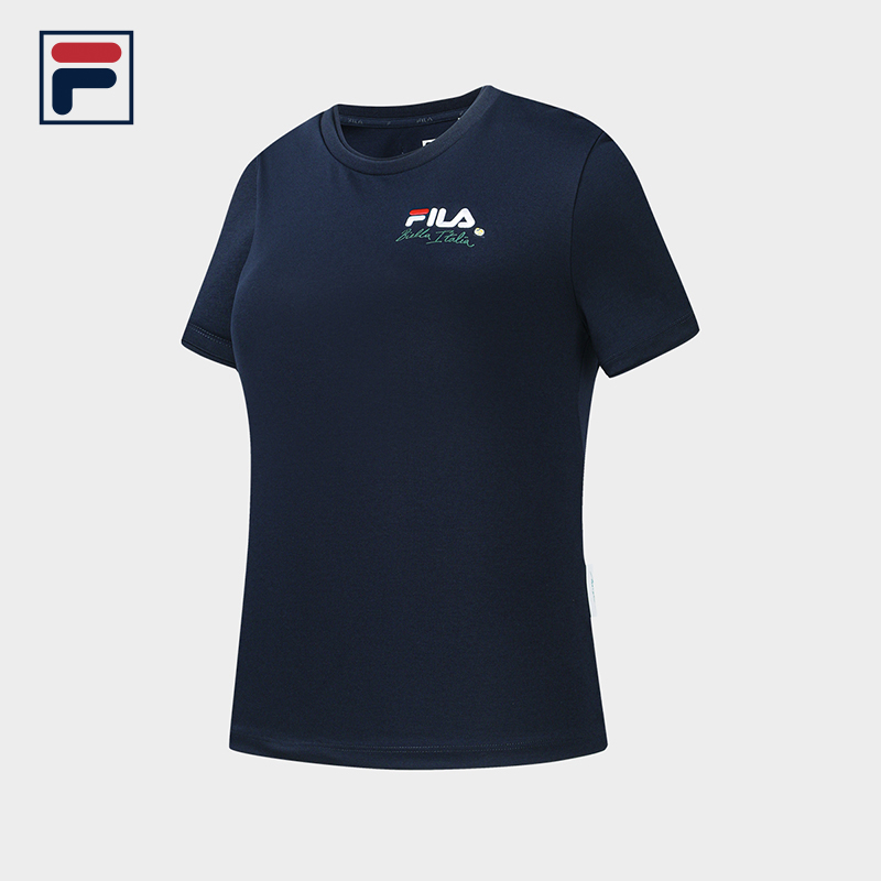 FILA CORE Women's TENNIS ATHLETICS Short Sleeve Top in Dark Blue