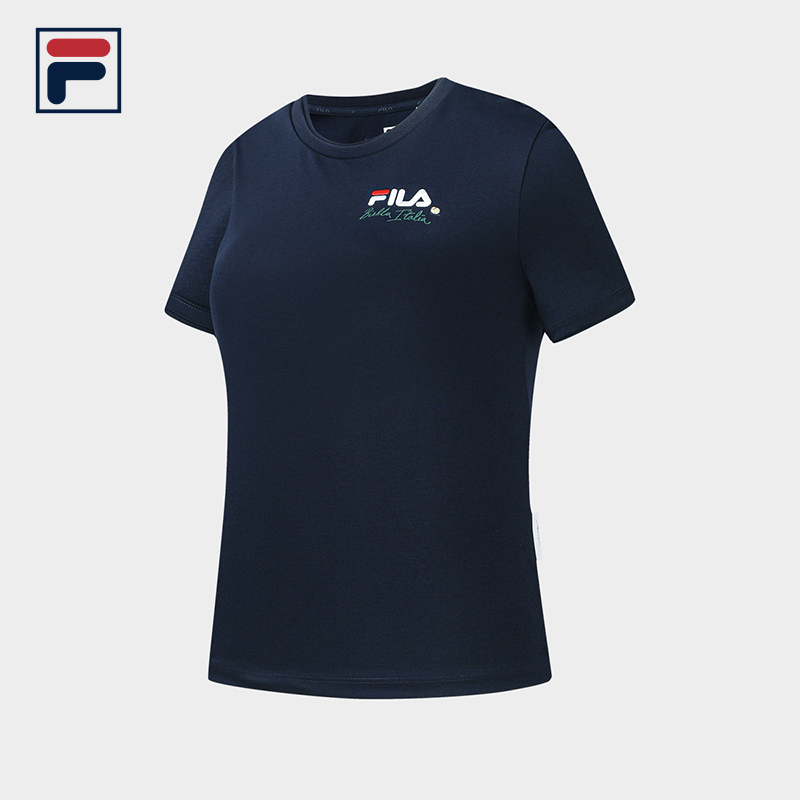 FILA CORE Women's TENNIS ATHLETICS Short Sleeve Top in Dark Blue