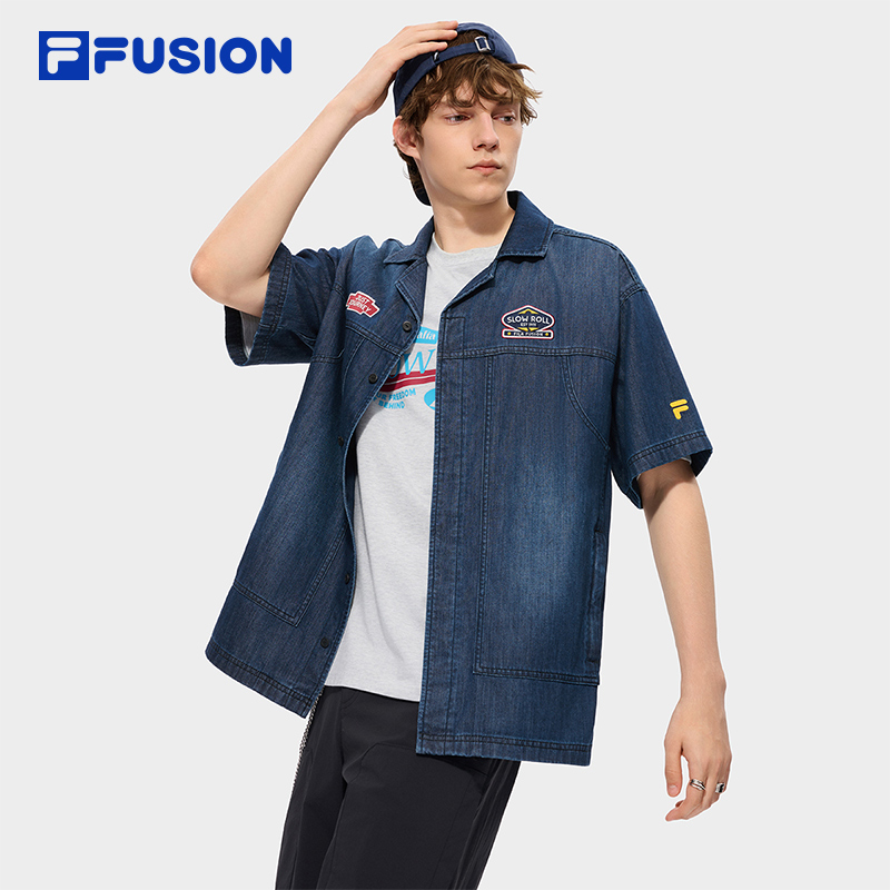 FILA FUSION Men WORKWEAR Washed Denim Jacket