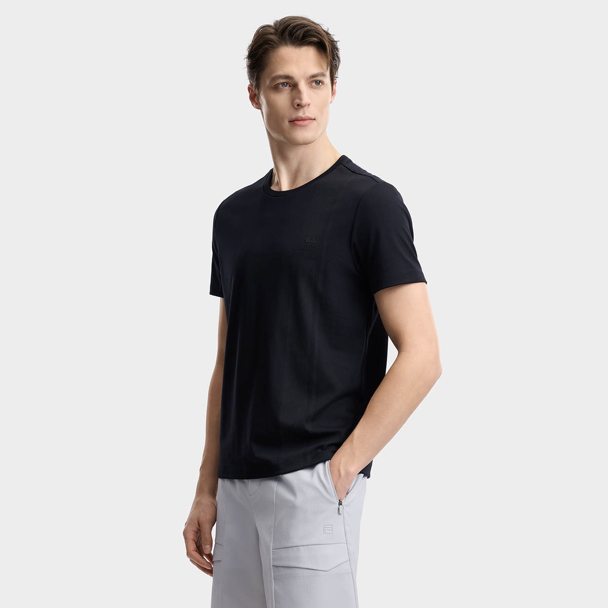 FILA MEN'S WHITE Knitted Short Sleeve Top
