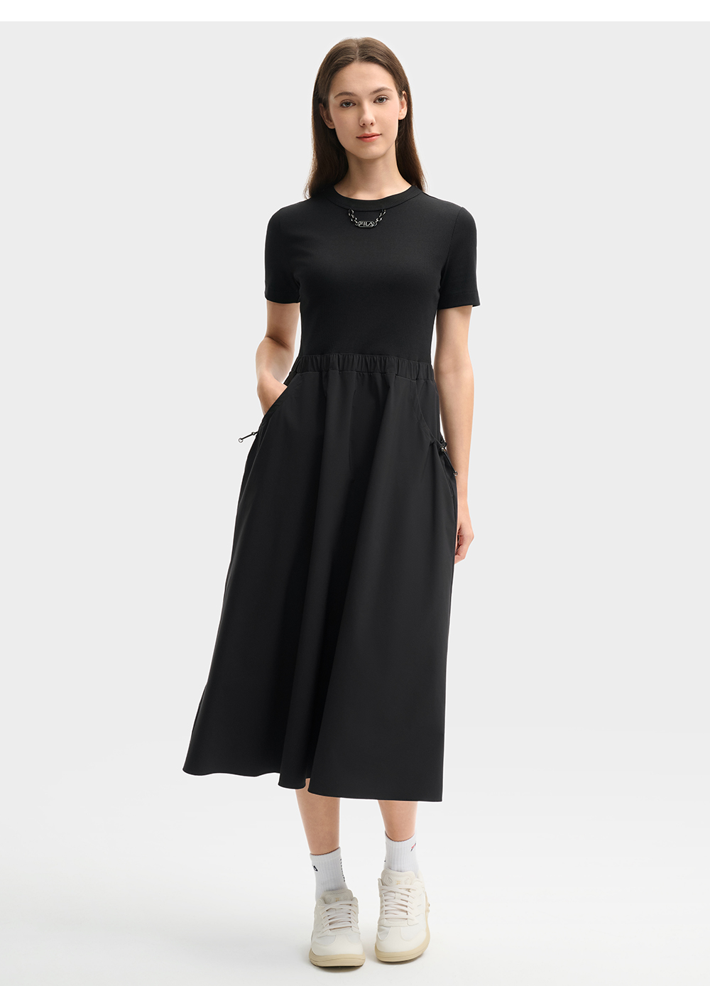 FILA CORE LIFESTYLE MILANO ENJOY A CUP OF JOE Women Dress (Black)