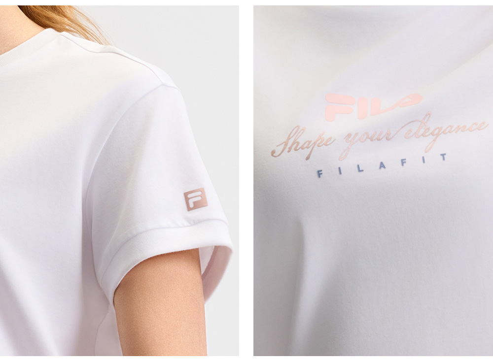 FILA CORE ATHLETICS FILA-FIT ARTE ELEGANTE Women Short Sleeves T-Shirt (Black / White)