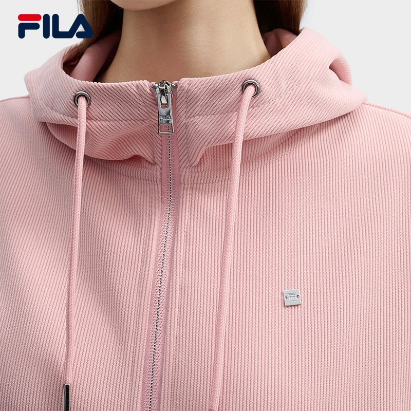 FILA CORE LIFESTYLE WHITE ORTISEI Women Hooded Jacket (Pink)