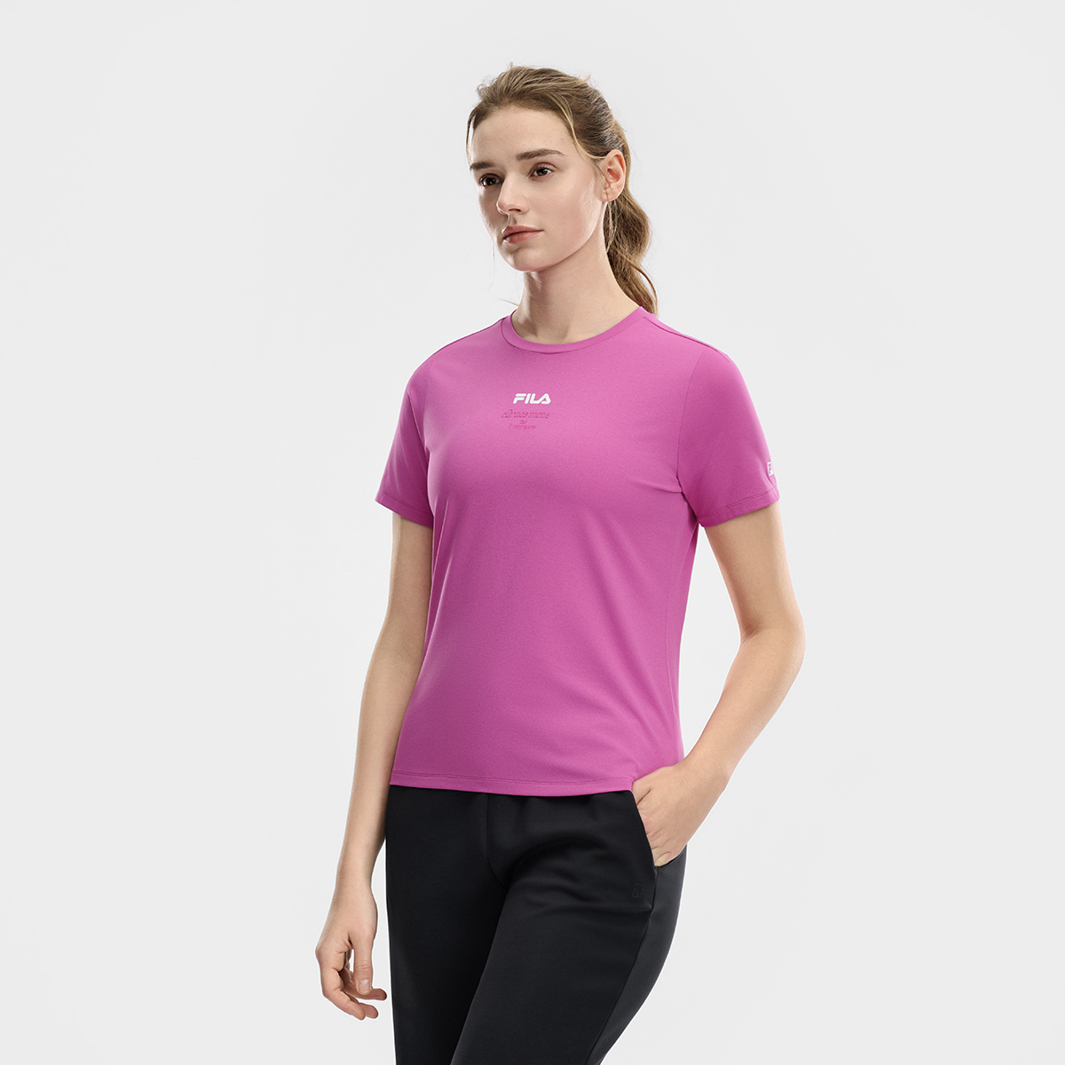 FILA WOMEN'S FITNESS Knitted Short Sleeve Top