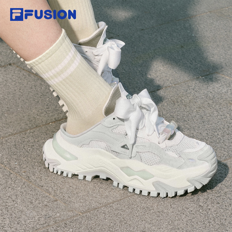 [ TOP PICK! ]FILA FUSION BIANCO MULES Women Platform Shoes/Sneakers (Pink/ Green / Purple) [ Slip-ons | 4.5cm ]