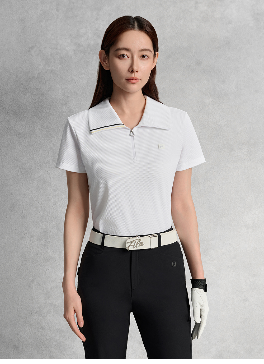 FILA CORE ATHLETICS GOLF ELITE GOLF CLUB Women Short Sleeve Polo (White)