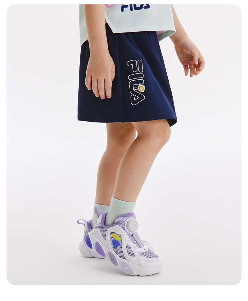 (105-130cm) FILA Kids breathable short skirt girls' pants skirt woven skirt in Dark Blue