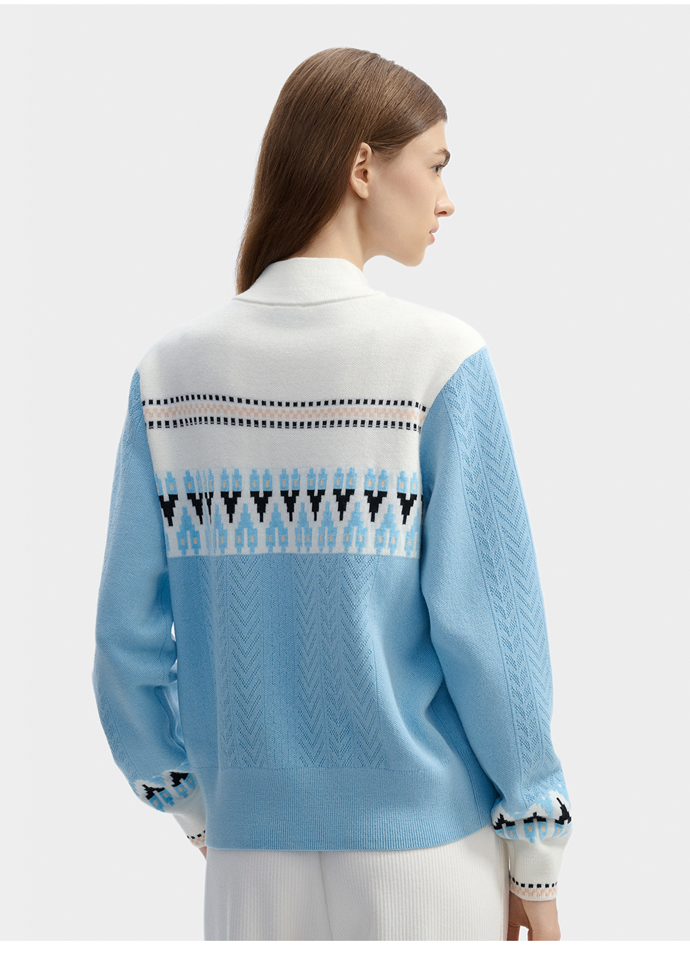 FILA CORE LIFESTYLE WHITE LINE GRENOBLE Women Knit Sweater (Full Print)