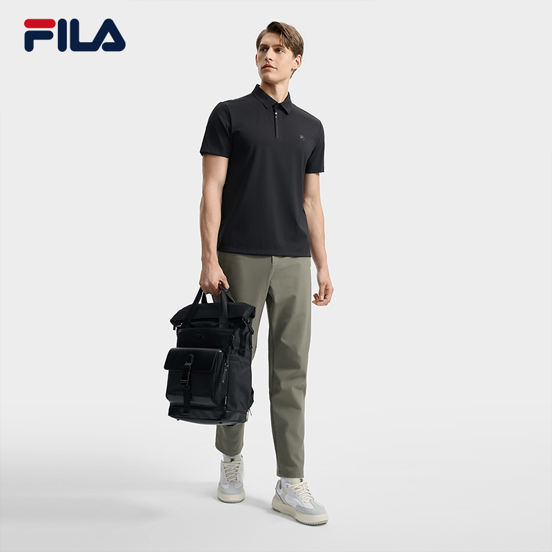 FILA CORE WHITE Weekend City Break Men Short Sleeve Polo (Black/White)