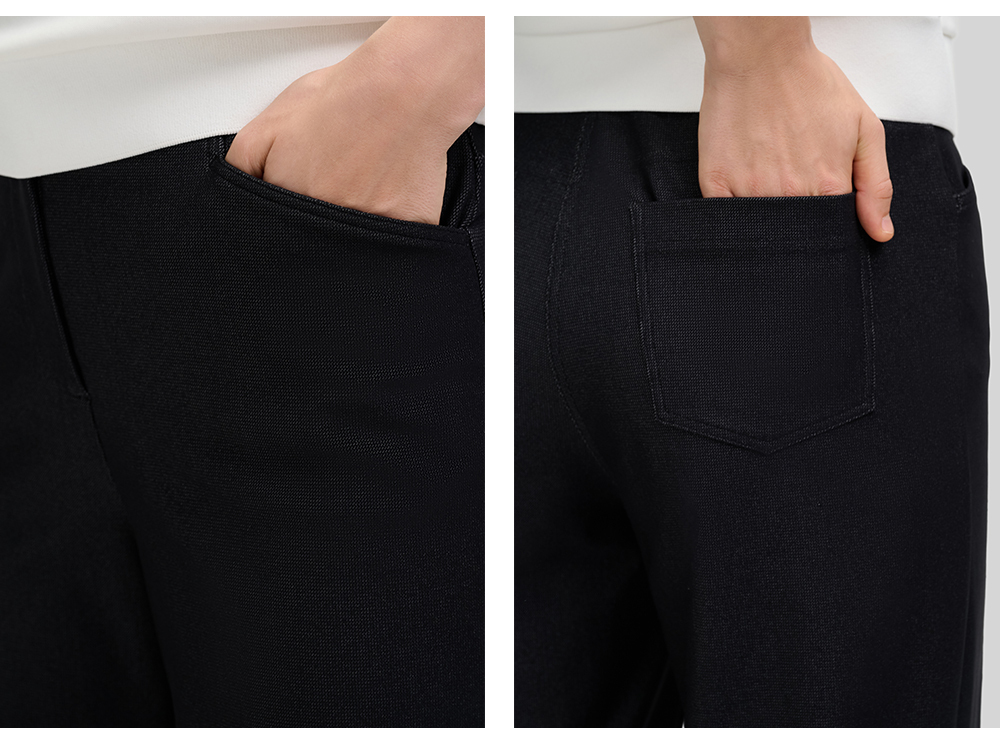 FILA CORE LIFESTYLE EMERALD FANCY BRERA Women Knit Pants (Black / Light Khaki)