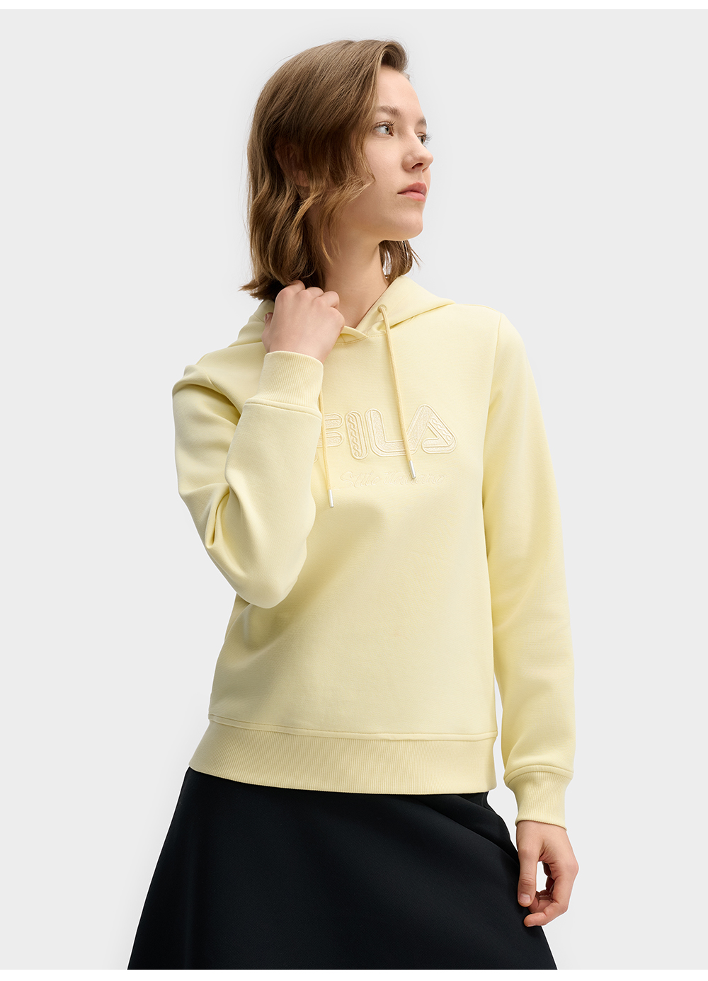 FILA CORE LIFESTYLE WHITE MILAN DESIGN WEEK Women Hoodie (Yellow)
