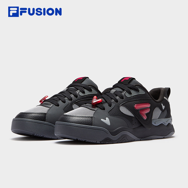 [V-Day Edition] FILA FUSION KICK II Women & Men Skate Shoes (Valentine's Couple Sneakers - Black and White )
