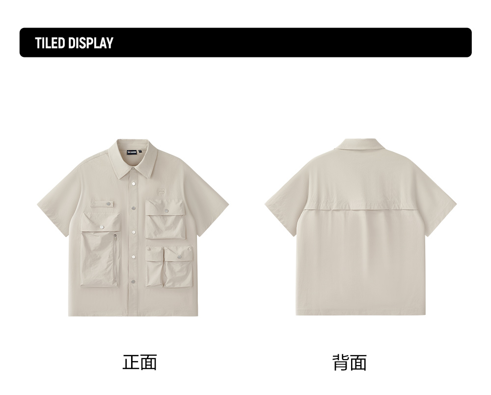 FILA FUSION INLINE FUSION X WORKWEAR WAVE BEAT Men Short Sleeve Shirt (Beige)