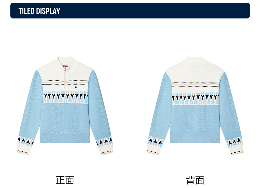 FILA CORE LIFESTYLE WHITE LINE GRENOBLE Women Knit Sweater (Full Print)