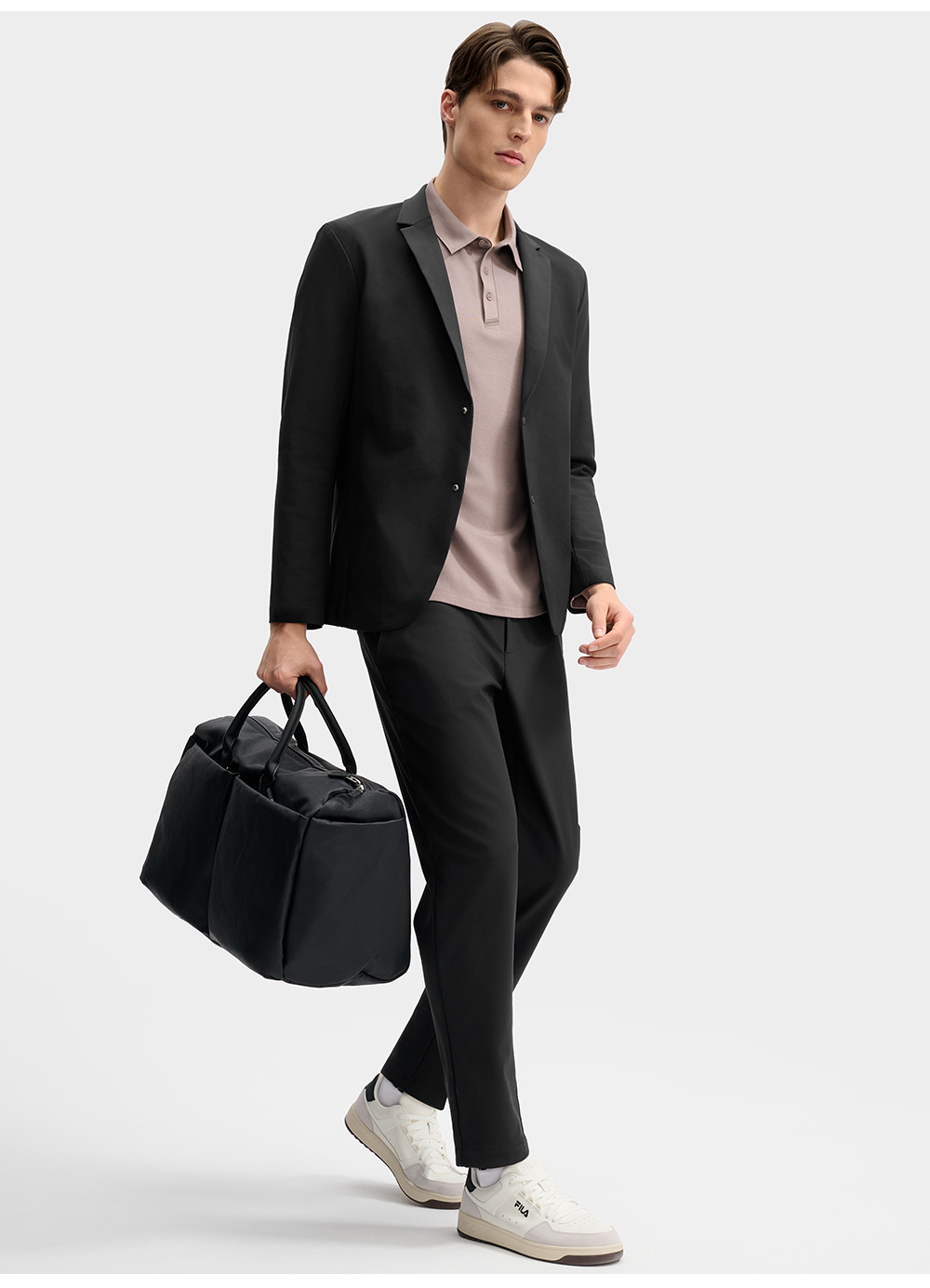 FILA CORE LIFESTYLE BLUE QUADRILATERO AESTHETICS Men Causual Suit (Black)