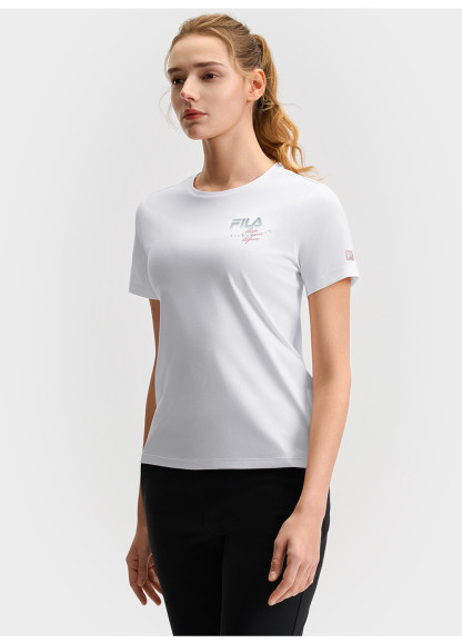 FILA CORE ATHLETICS FILA-FIT ARTE ELEGANTE Women Short Sleeves T-Shirt (Light Blue / Pink / White)