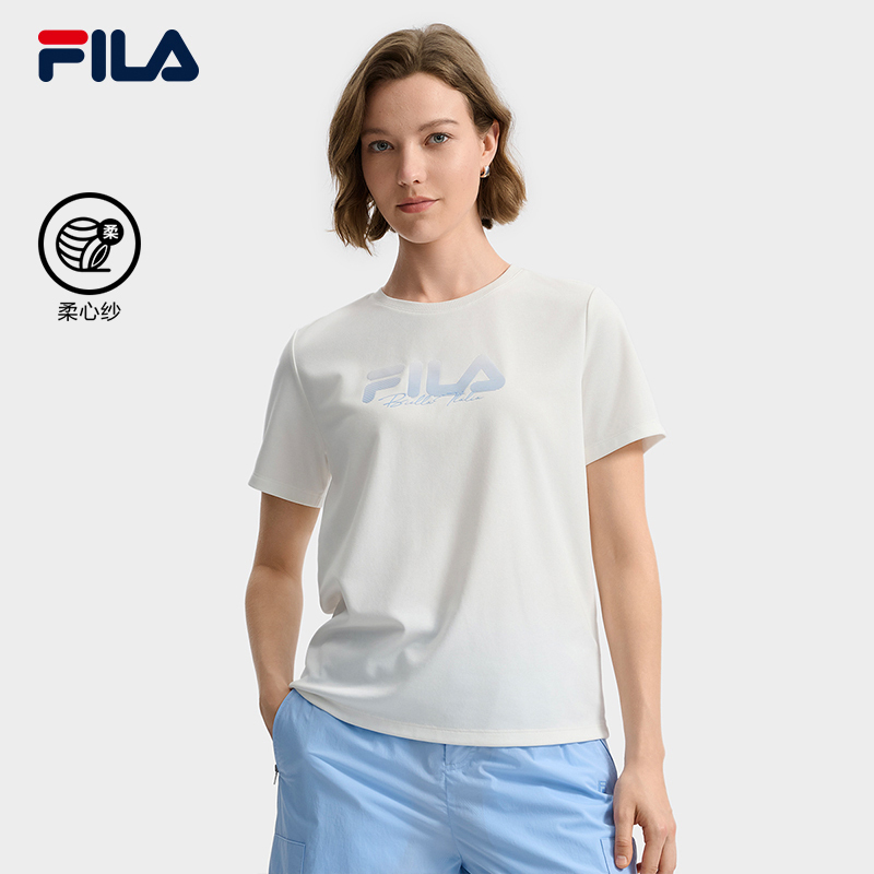 FILA CORE LIFESTYLE WHITE LINE ESCAPE THE CITY Women Short Sleeve T-shirt (White)